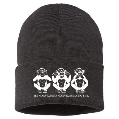 The three wise monkeys Sustainable Knit Beanie