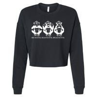 The three wise monkeys Cropped Pullover Crew