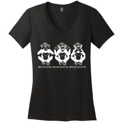 The three wise monkeys Women's V-Neck T-Shirt