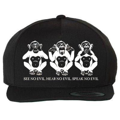 The three wise monkeys Wool Snapback Cap