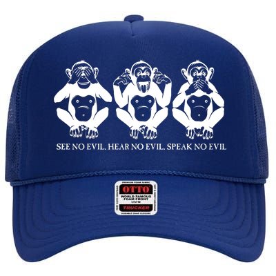 The three wise monkeys High Crown Mesh Back Trucker Hat