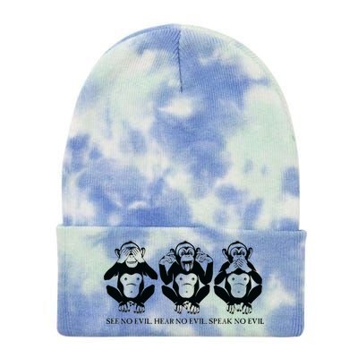 The three wise monkeys Tie Dye 12in Knit Beanie