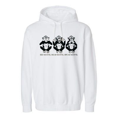 The three wise monkeys Garment-Dyed Fleece Hoodie