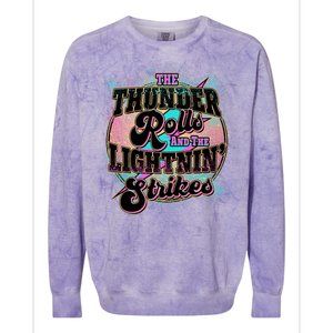 The Thunder Rolls And The Lightning Strikes Colorblast Crewneck Sweatshirt