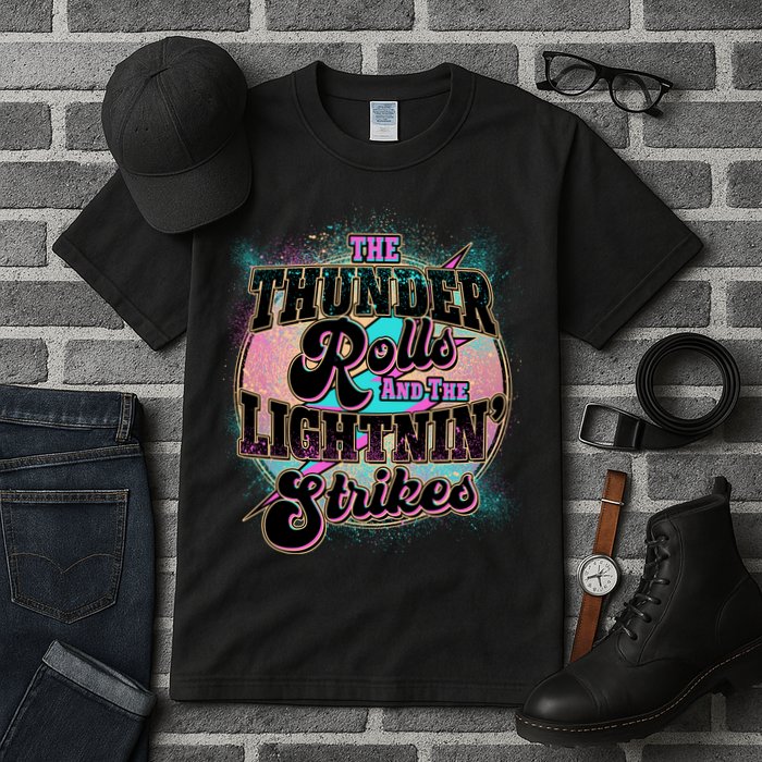 The Thunder Rolls And The Lightning Strikes Tall T-Shirt