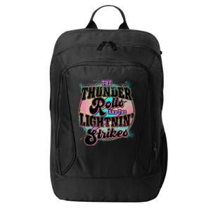 The Thunder Rolls And The Lightning Strikes City Backpack