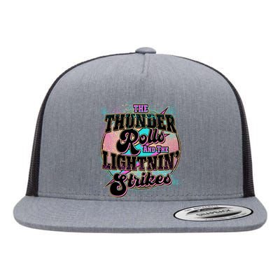 The Thunder Rolls And The Lightning Strikes Flat Bill Trucker Hat