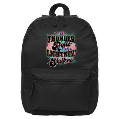 The Thunder Rolls And The Lightning Strikes 16 in Basic Backpack