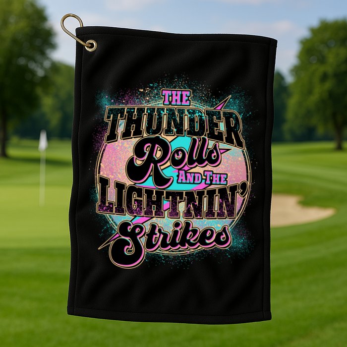 The Thunder Rolls And The Lightning Strikes Golf Towel
