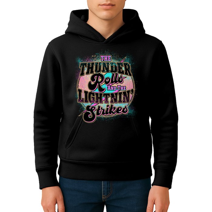 The Thunder Rolls And The Lightning Strikes Kids Hoodie