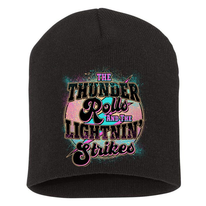 The Thunder Rolls And The Lightning Strikes Short Acrylic Beanie