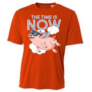 The Time Is Now Flying Pig Cooling Performance Crew T-Shirt