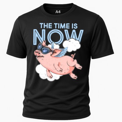 The Time Is Now Flying Pig Performance Shirt