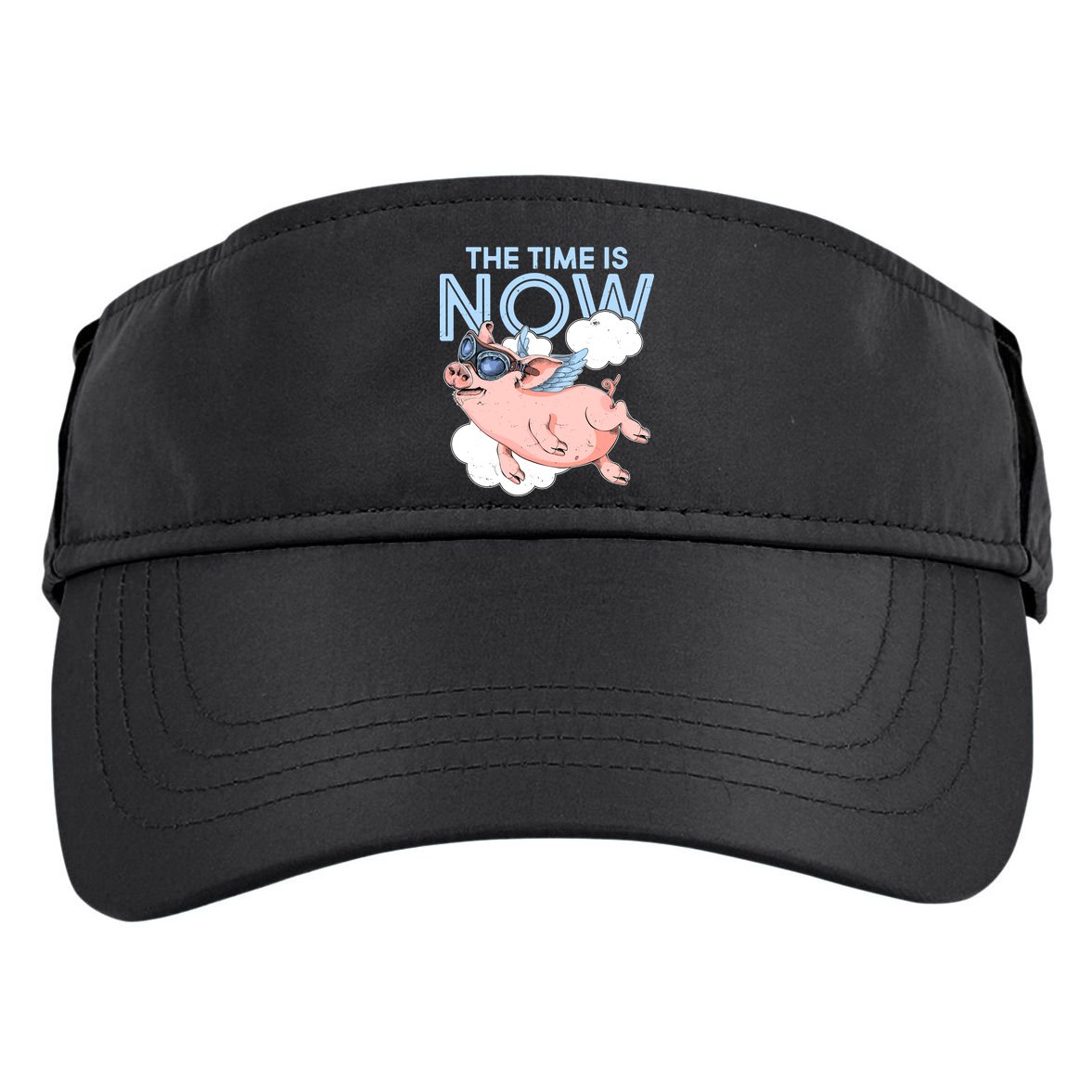 The Time Is Now Flying Pig Adult Drive Performance Visor