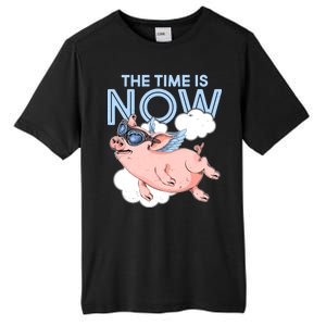 The Time Is Now Flying Pig Tall Fusion ChromaSoft Performance T-Shirt