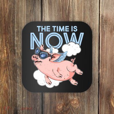 The Time Is Now Flying Pig Coaster