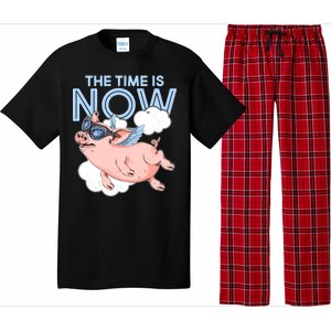 The Time Is Now Flying Pig Pajama Set