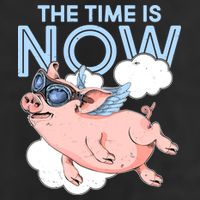 The Time Is Now Flying Pig Golf Towel