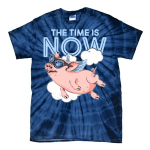 The Time Is Now Flying Pig Tie-Dye T-Shirt