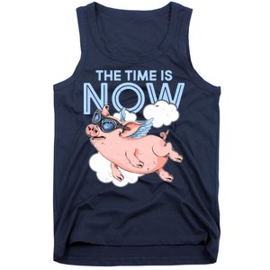 The Time Is Now Flying Pig Tank Top