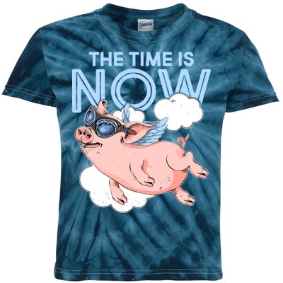 The Time Is Now Flying Pig Kids Tie-Dye T-Shirt