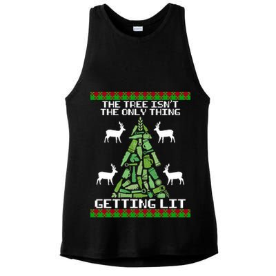 The Tree Isn't The Only Thing Getting Lit Ladies PosiCharge Tri-Blend Wicking Tank