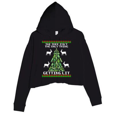The Tree Isn't The Only Thing Getting Lit Crop Fleece Hoodie