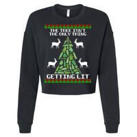 The Tree Isn't The Only Thing Getting Lit Cropped Pullover Crew