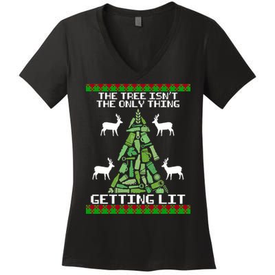 The Tree Isn't The Only Thing Getting Lit Women's V-Neck T-Shirt