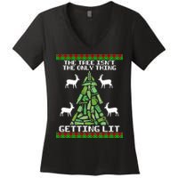The Tree Isn't The Only Thing Getting Lit Women's V-Neck T-Shirt