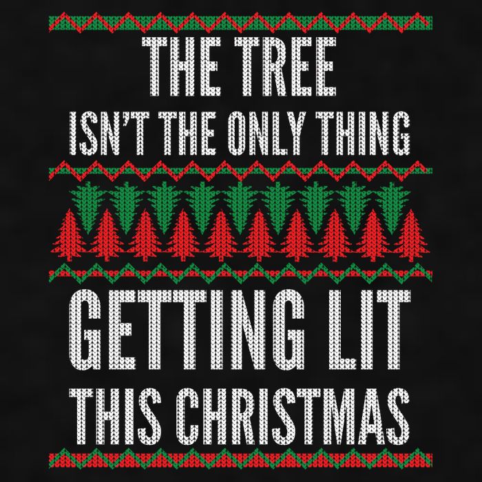 The Tree Isn't The Only Thing Getting Lit Ugly Christmas Ladies PosiCharge Tri-Blend Wicking Tank