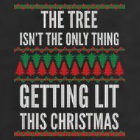 The Tree Isn't The Only Thing Getting Lit Ugly Christmas 7 Panel Mesh Trucker Snapback Hat