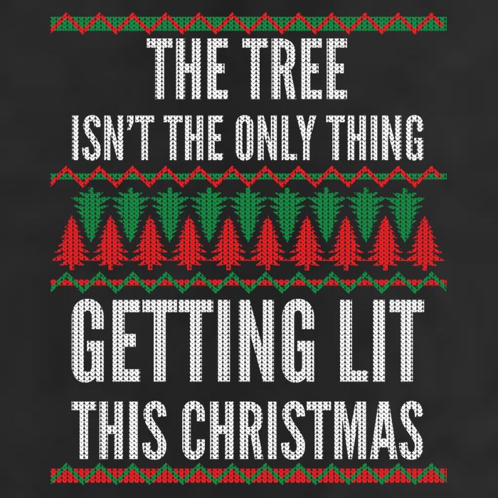 The Tree Isn't The Only Thing Getting Lit Ugly Christmas 7 Panel Mesh Trucker Snapback Hat