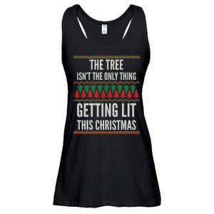 The Tree Isn't The Only Thing Getting Lit Ugly Christmas Ladies Essential Flowy Tank