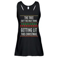 The Tree Isn't The Only Thing Getting Lit Ugly Christmas Ladies Essential Flowy Tank