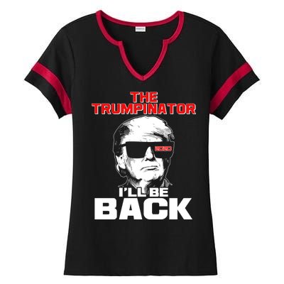 The Trumpinator I'll Be Back 2020 Ladies Halftime Notch Neck Tee