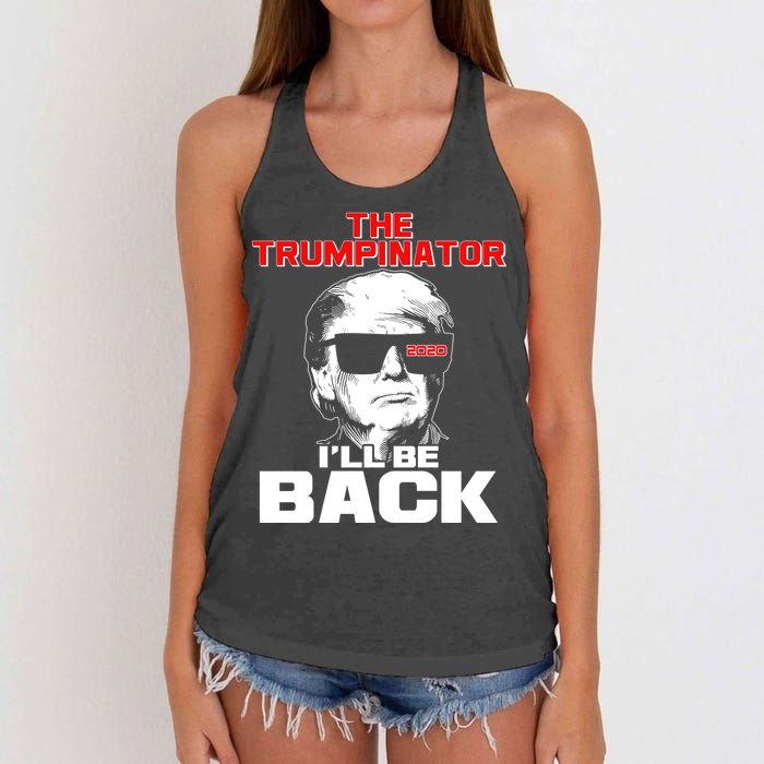 The Trumpinator I'll Be Back 2020 Women's Knotted Racerback Tank