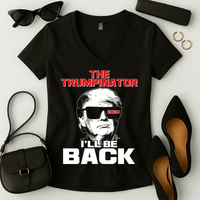 The Trumpinator I'll Be Back 2020 Women's V-Neck T-Shirt