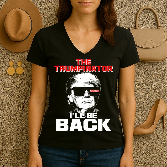 The Trumpinator I'll Be Back 2020 Women's V-Neck T-Shirt