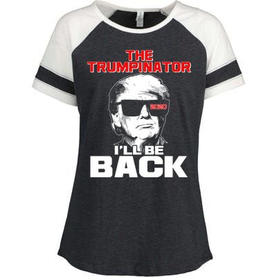 The Trumpinator I'll Be Back 2020 Enza Ladies Jersey Colorblock Tee