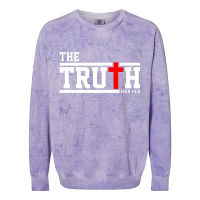 The Truth John 14:6 Jesus Christ Colorblast Crewneck Sweatshirt