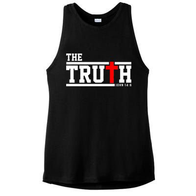 The Truth John 14:6 Jesus Christ Ladies PosiCharge Tri-Blend Wicking Tank