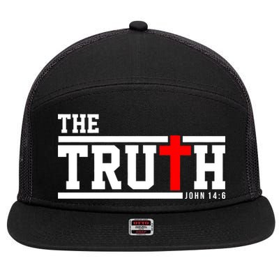 The Truth John 14:6 Jesus Christ 7 Panel Mesh Trucker Snapback Hat