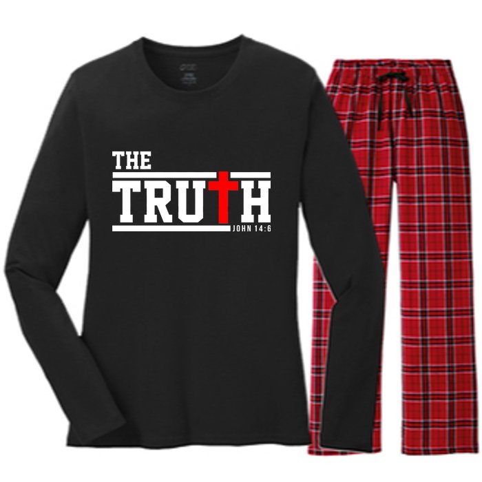 The Truth John 14:6 Jesus Christ Women's Long Sleeve Flannel Pajama Set 