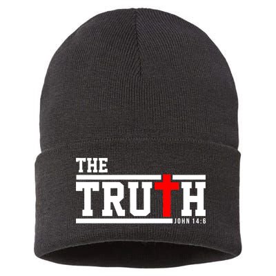 The Truth John 14:6 Jesus Christ Sustainable Knit Beanie