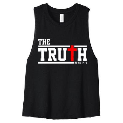 The Truth John 14:6 Jesus Christ Women's Racerback Cropped Tank