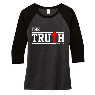 The Truth John 14:6 Jesus Christ Women's Tri-Blend 3/4-Sleeve Raglan Shirt