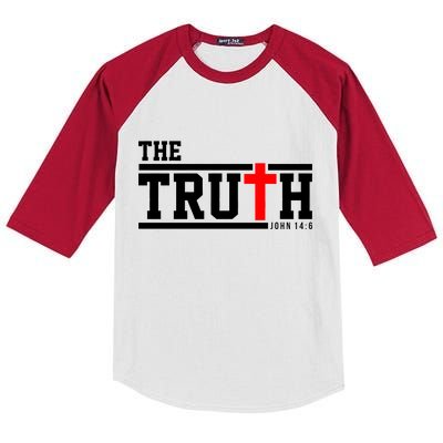 The Truth John 14:6 Jesus Christ Kids Colorblock Raglan Jersey