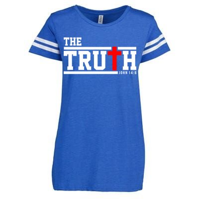 The Truth John 14:6 Jesus Christ Enza Ladies Jersey Football T-Shirt