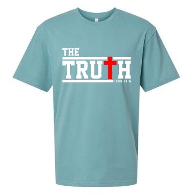 The Truth John 14:6 Jesus Christ Sueded Cloud Jersey T-Shirt